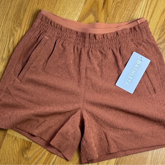 Short Athleta Brown Athletic Shorts with Elastic Waistband - Picture 1 of 6